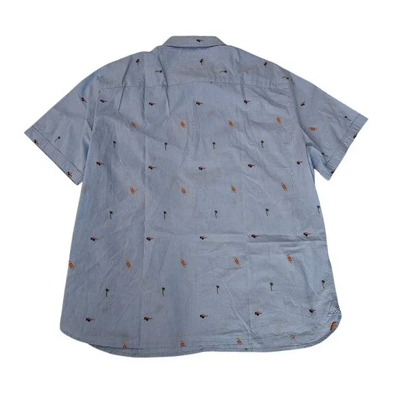 Johnston & Murphy Men's Light Blue Embroidered Short Sleeve Summer Shirt Size XL - Picture 3 of 9